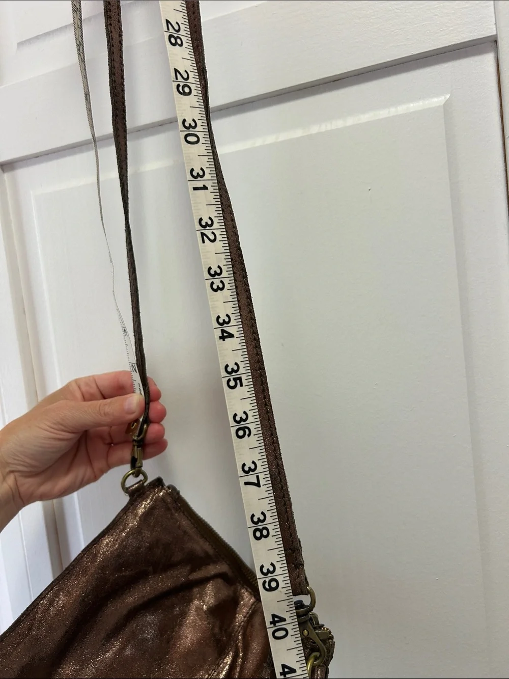 Anthropologie EAST Metallic Bronze Crossbody Bag